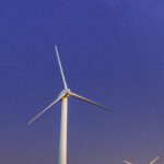 Long-Term Sustainability - Wind Turbines on Field at Night